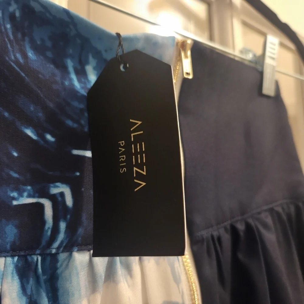 Aleeza Elegant Aruba Ocean A-Line Skirt- STUNNING!! SOLD OUT ON WEBSITE!! - Picture 2 of 12